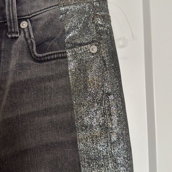 7 for All Mankind High Waist Metallic Stripe Skinny Jean - 24 - Picture 5 of 9